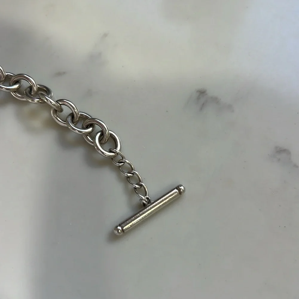 Tiffany & Co. Sterling Silver Heart Tag Toggle Chain Link Necklace. 💙 - Picture 10 of 17